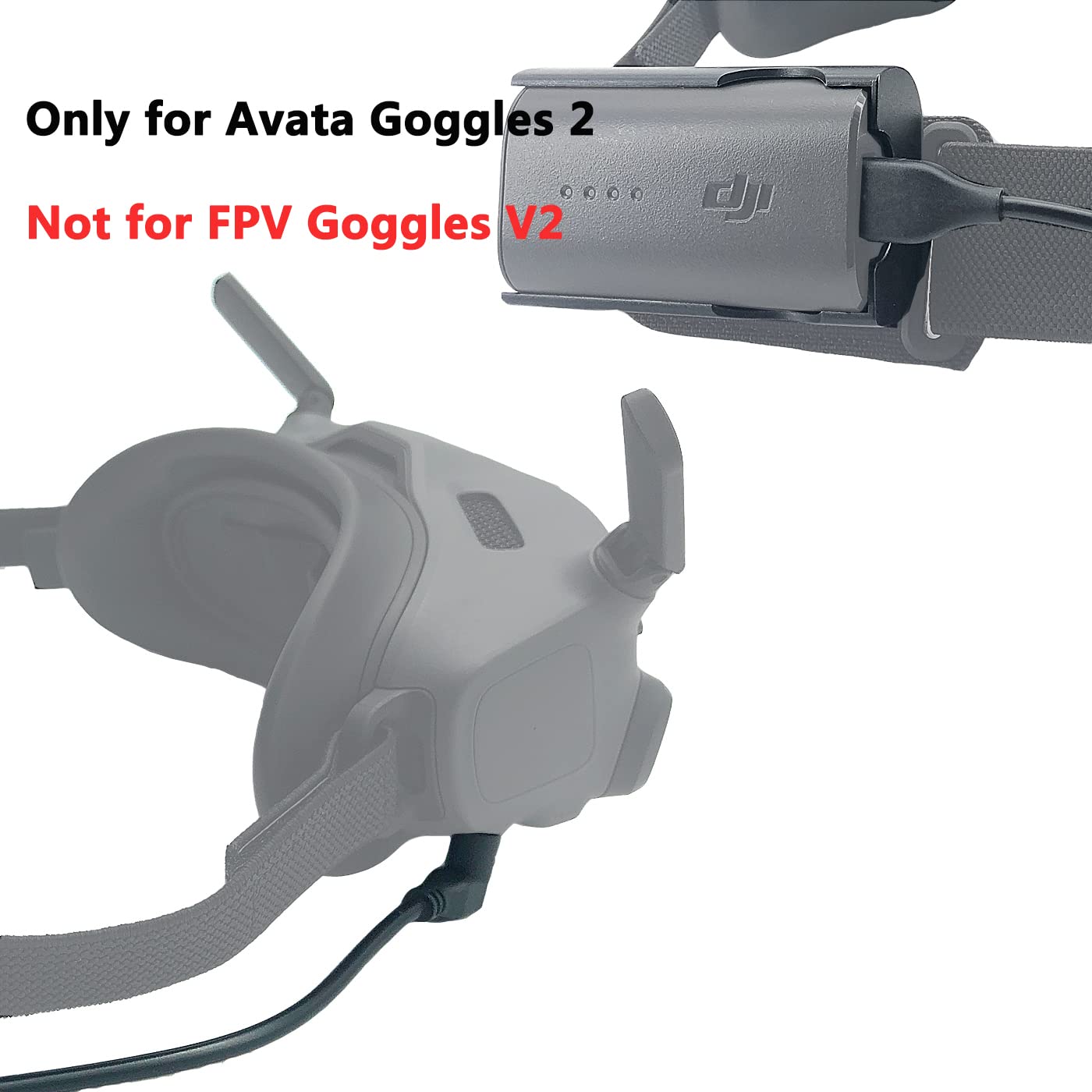 Goggles 2 Power Cable and Battery Bracket for DJI Avata Goggles 2, Battery Clip Holder and Power Charging Cable for DJI Avata Pro-View Combo Goggles 2 Accessories(Not for FPV Goggles V2)