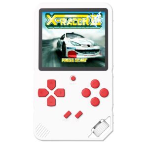 great boy handheld game console for kids preloaded 220 classic retro 16 bit games with 3.0'' color display rechargeable arcade gaming player (white)