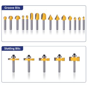 MNA Router Bits Set 1/4 Inch Shank 丨70 Piece Set