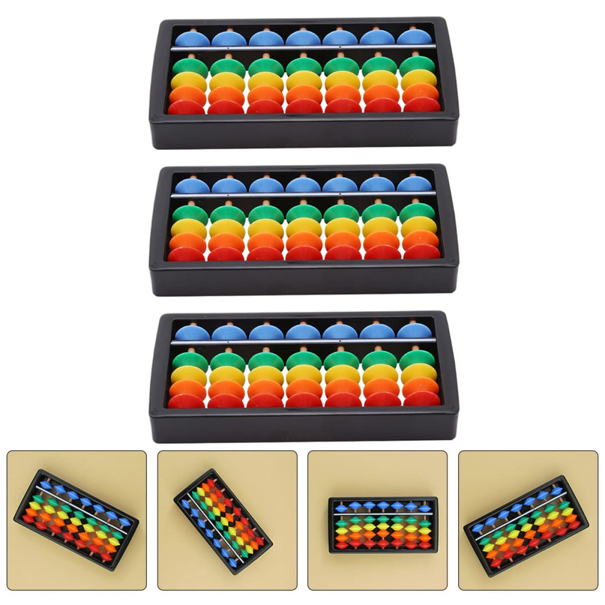 TOYANDONA 6pcs Preschool Rainbow Learning Chinese Bead Student Toys for Use Toy Number Classroom Tool Mental Math Plastic Arithmetic Abacus Children Educational Developmental