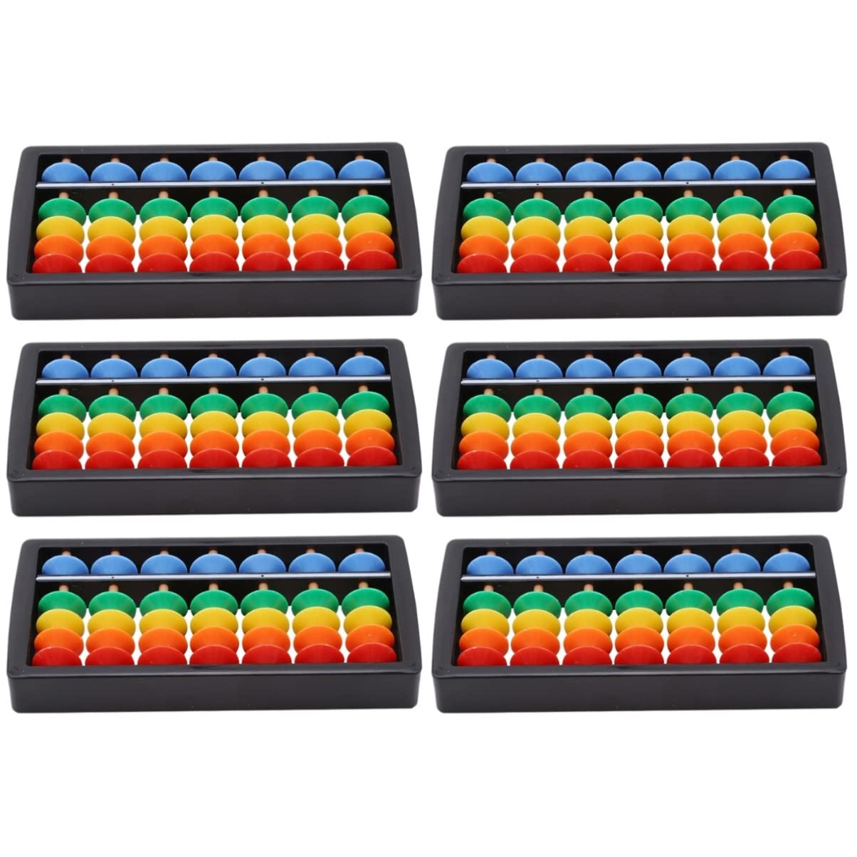 TOYANDONA 6pcs Preschool Rainbow Learning Chinese Bead Student Toys for Use Toy Number Classroom Tool Mental Math Plastic Arithmetic Abacus Children Educational Developmental