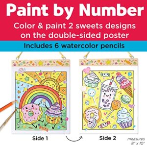 Faber-Castell Paint by Number Sweets - Kids Watercolor Paint by Number Craft for Ages 6-8+