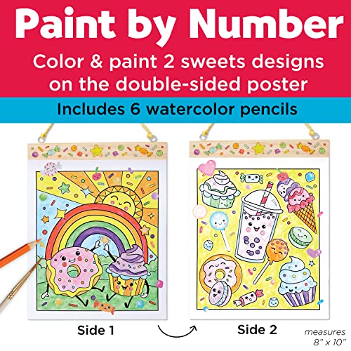 Faber-Castell Paint by Number Sweets - Kids Watercolor Paint by Number Craft for Ages 6-8+