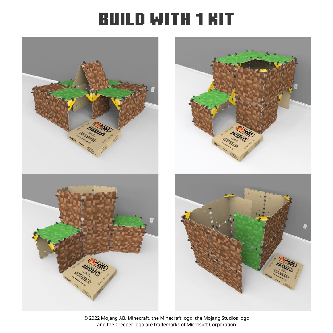 Minecraft Explorer Kit - Build Minecraft in The Real World - Endless Play for Ages 8 and Up - Build Forts, Mazes, Tunnels, and More - Durable, Reusable, and Made in USA (1 Pack)