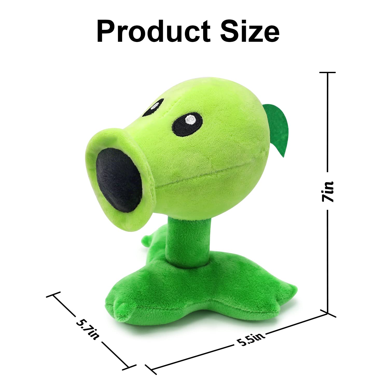 Maikerry 1 PC Plants VS Zombies Plush Toy,Stuffed Soft Doll Peashooter Plush Toy,Great Gifts for Kids and Fans, Christmas, Hallowen