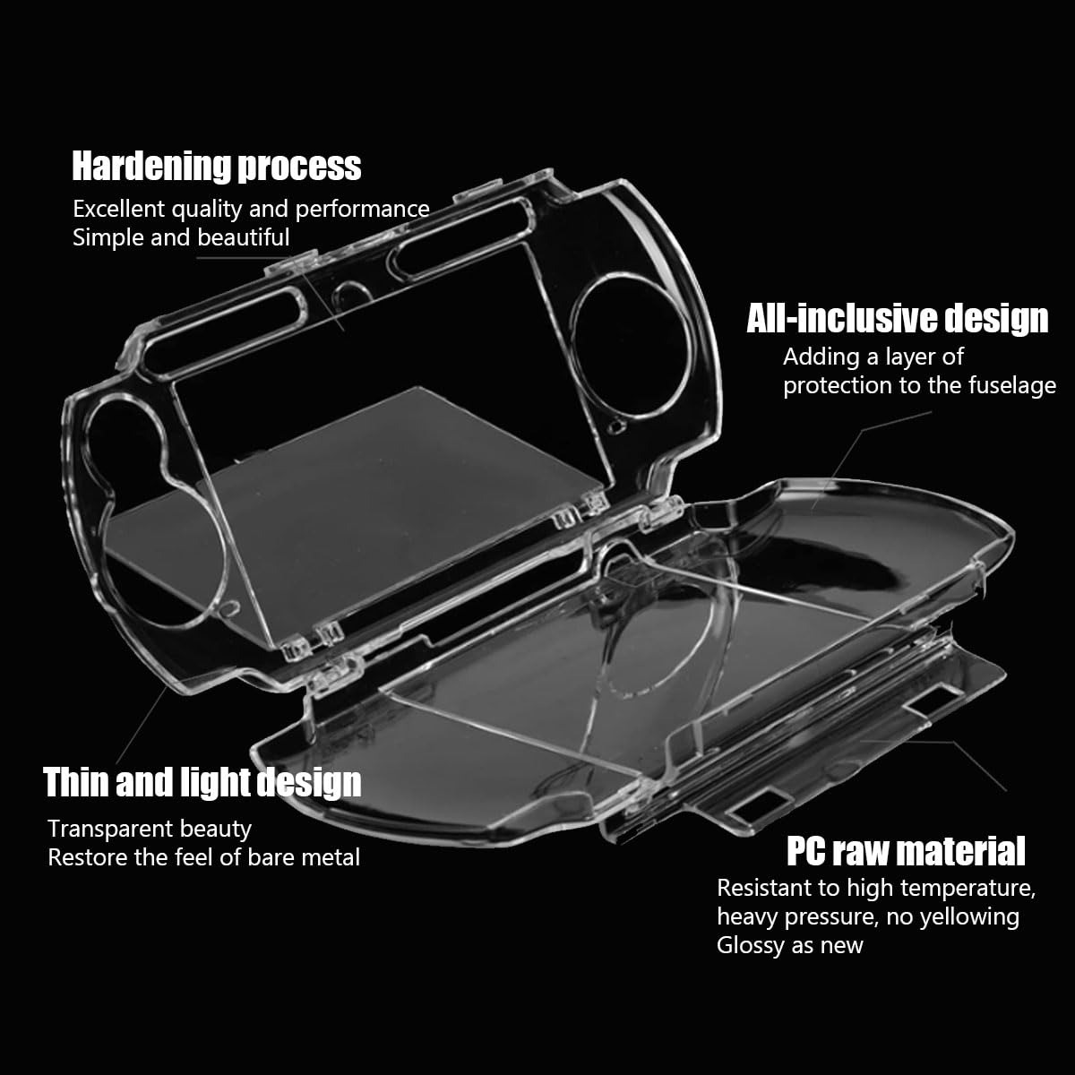 Universal Protective Case, Made of PC Material, Excellent Workmanship, Light Transmission, Shockproof, Anti Pressure, Anti Scratch Suitable for PSP2000 PSP3000