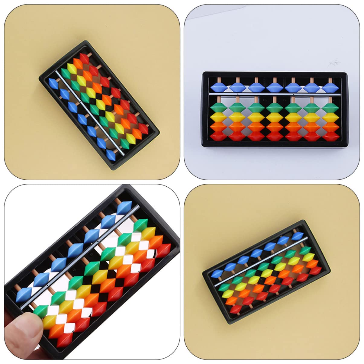 TOYANDONA 6pcs Preschool Rainbow Learning Chinese Bead Student Toys for Use Toy Number Classroom Tool Mental Math Plastic Arithmetic Abacus Children Educational Developmental