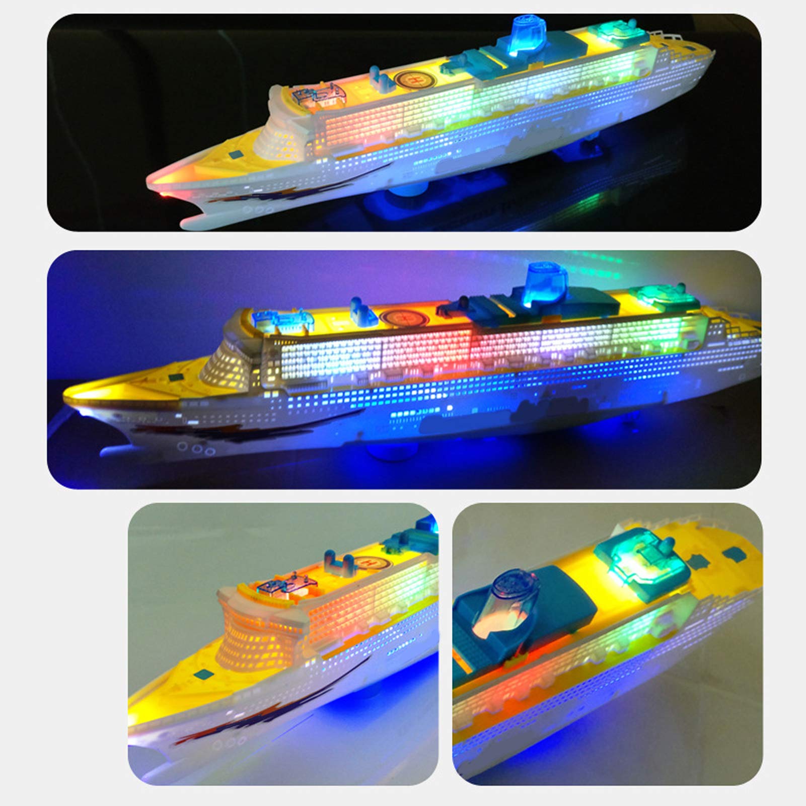 SUNGOOYUE Electric Music Ship Boat Toy, Highly Simulation Boat Toy with Lights Sound Effect for Children Funny Toy