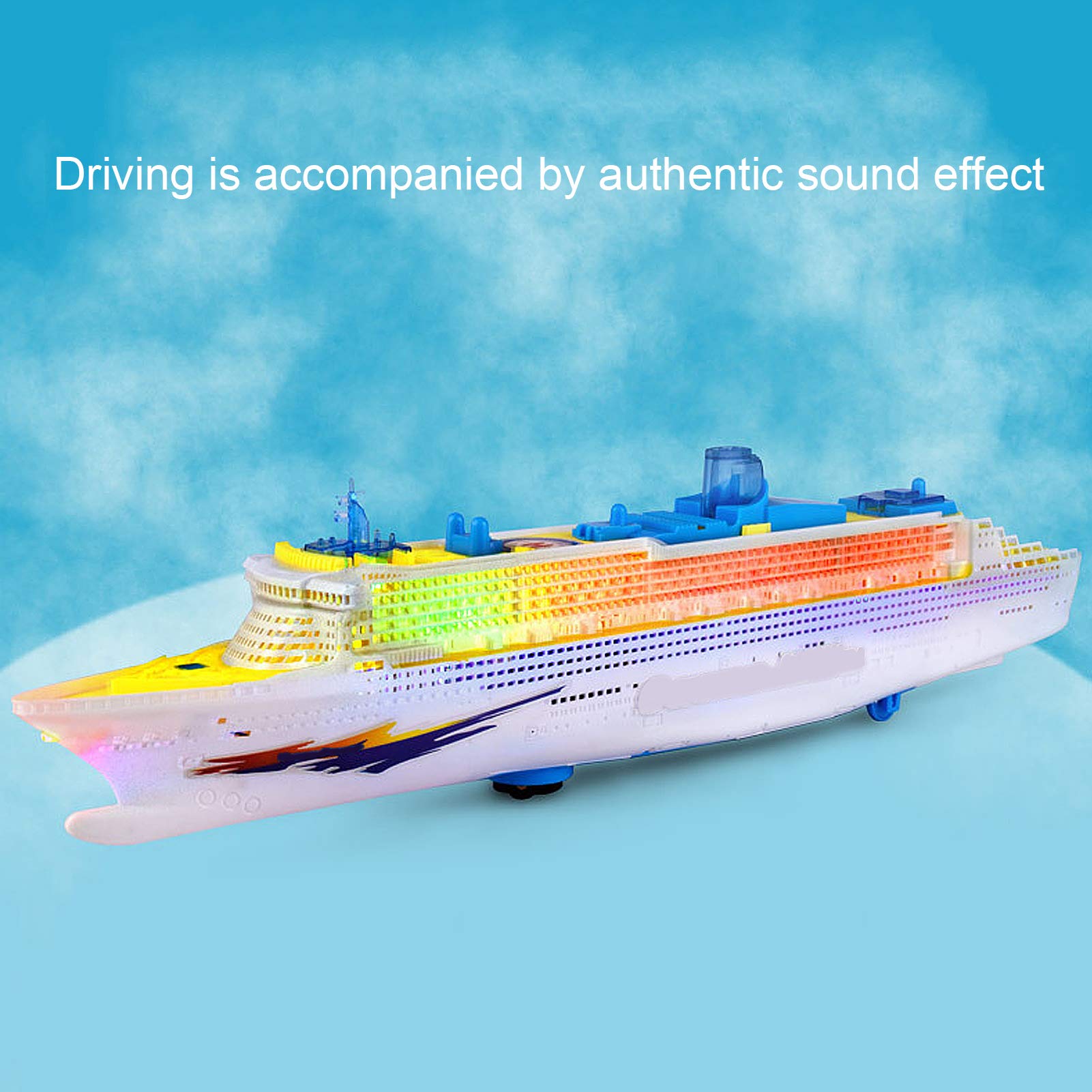 SUNGOOYUE Electric Music Ship Boat Toy, Highly Simulation Boat Toy with Lights Sound Effect for Children Funny Toy