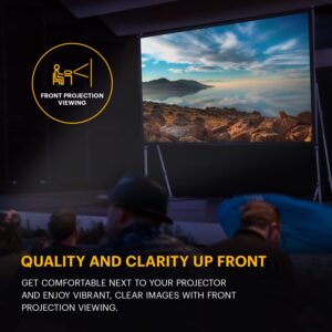 KODAK 120” Projector Screen w/Stand | Fast Fold Front Projection Backdrop for Outdoor & Indoor Movies with Tripod, Outdoor Stability Kit, & Black Storage Carry Case