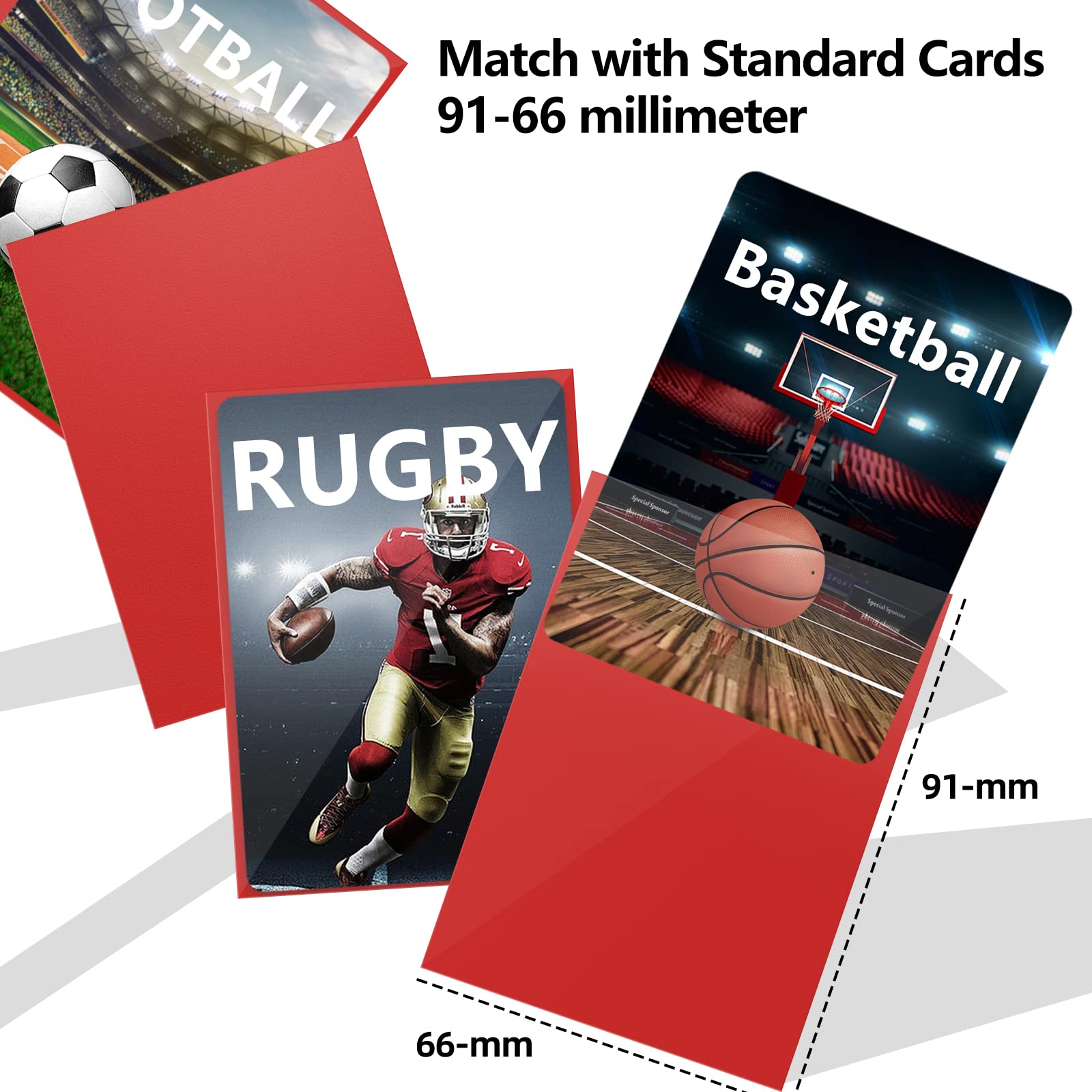 500 Counts Card Sleeves, Matte Card Sleeves Deck Card Protectors, Trading Card Sleeves Fit for MTG, Baseball Cards, Sports Cards, Game Cards (Matte Red)