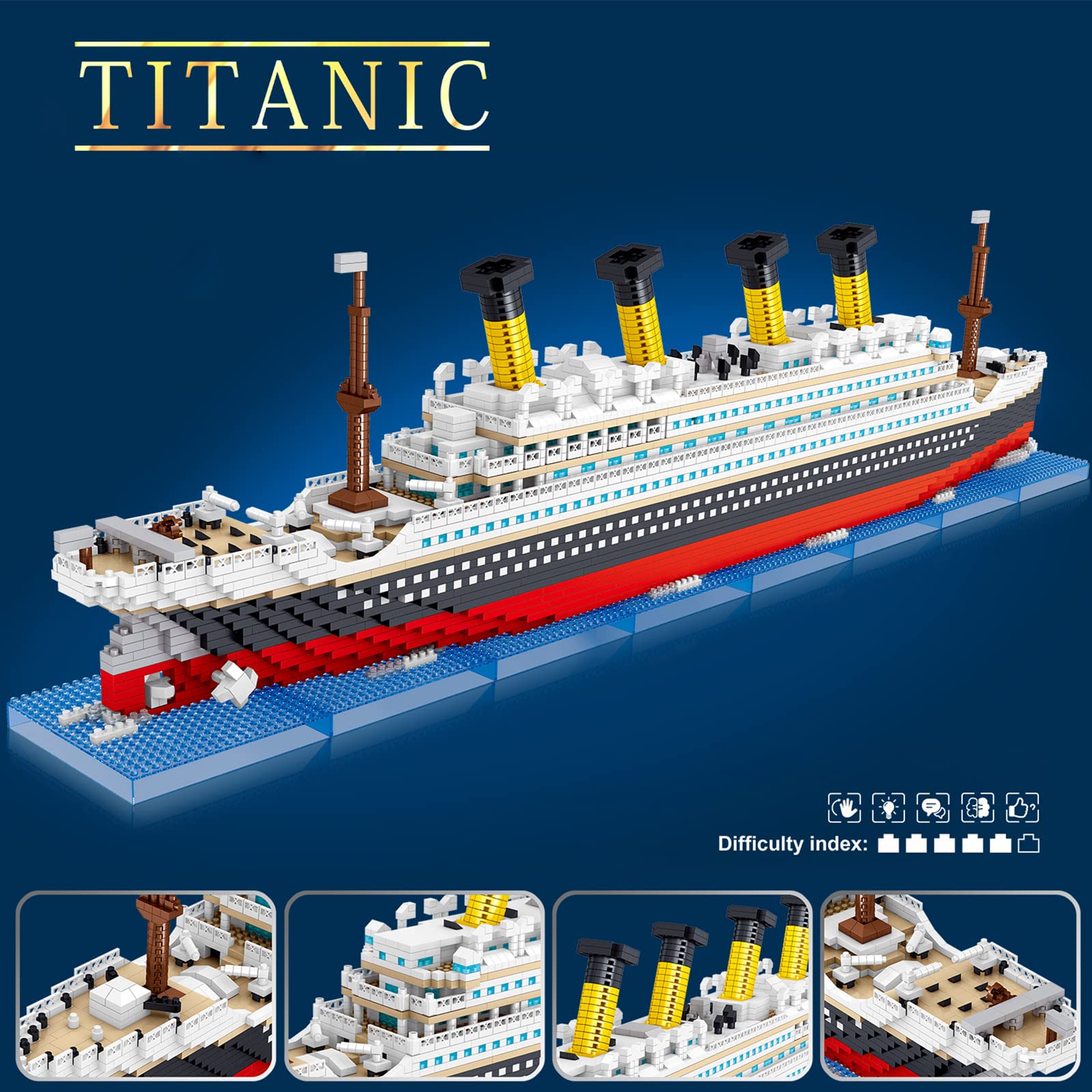 ELAICREE Titanic Ship Micro Mini Building Blocks Set, 4404 Pcs 3D Puzzle Sets DIY Educational Toys Gift for Adults and Kids…