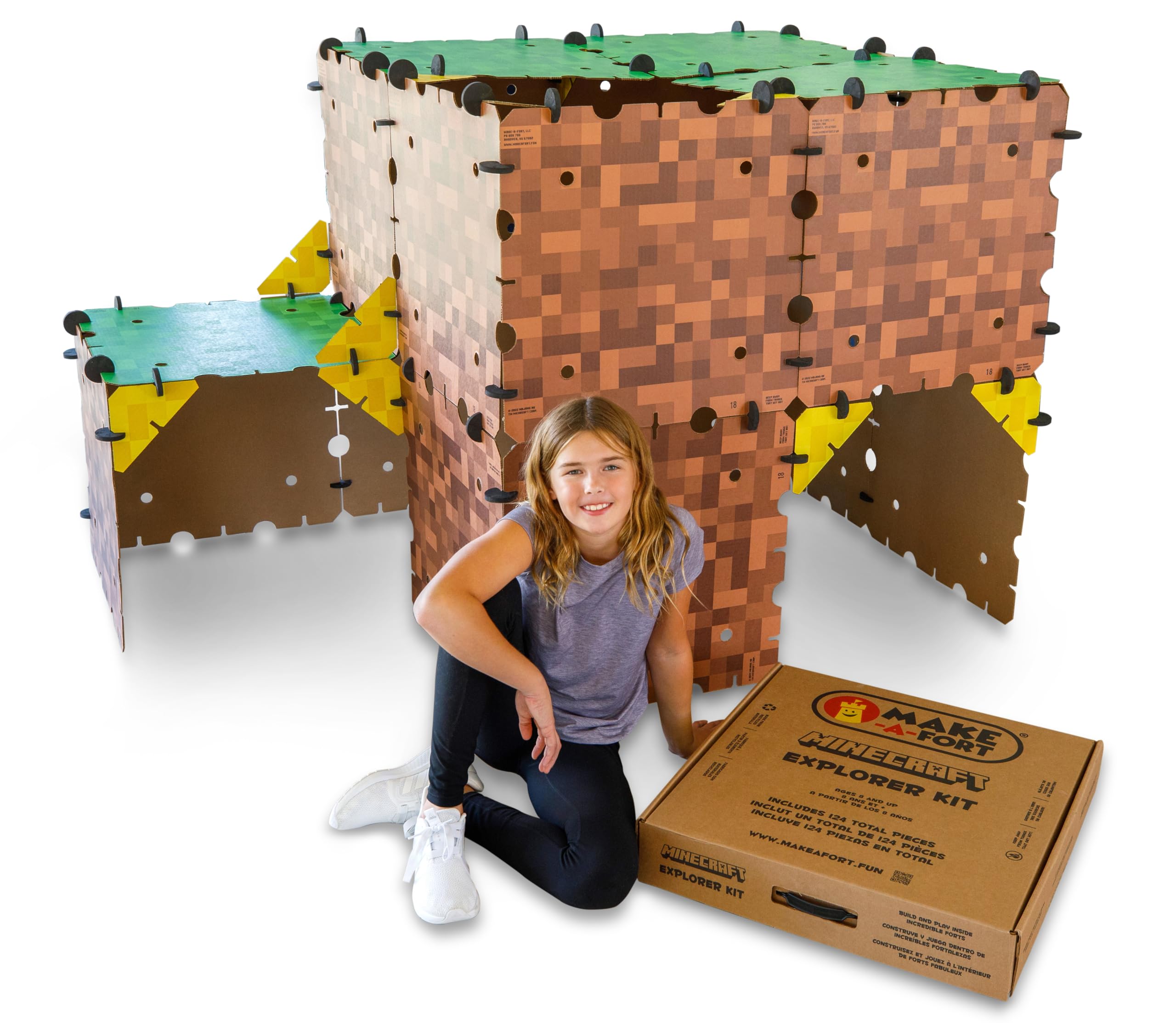 Minecraft Explorer Kit - Build Minecraft in The Real World - Endless Play for Ages 8 and Up - Build Forts, Mazes, Tunnels, and More - Durable, Reusable, and Made in USA (1 Pack)