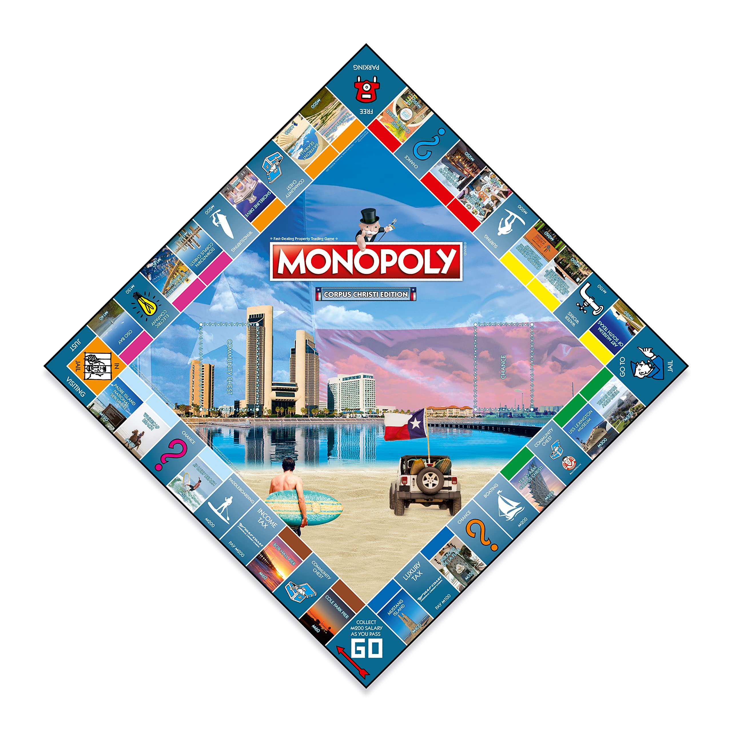 MONOPOLY Board Game - Corpus Christi Edition: 2-6 Players Family Board Games for Kids and Adults, Board Games for Kids 8 and up, for Kids and Adults, Ideal for Game Night