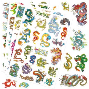 ancient dragon stickers 455counts magical fairy cartoon dragon adhesive sticker for water bottles art toys crafts kids boys toddlers invitations envelopes party gifts bags decor