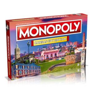 MONOPOLY Board Game - Kansas City Edition: 2-6 Players Family Board Games for Kids and Adults, Board Games for Kids 8 and up, for Kids and Adults, Ideal for Game Night