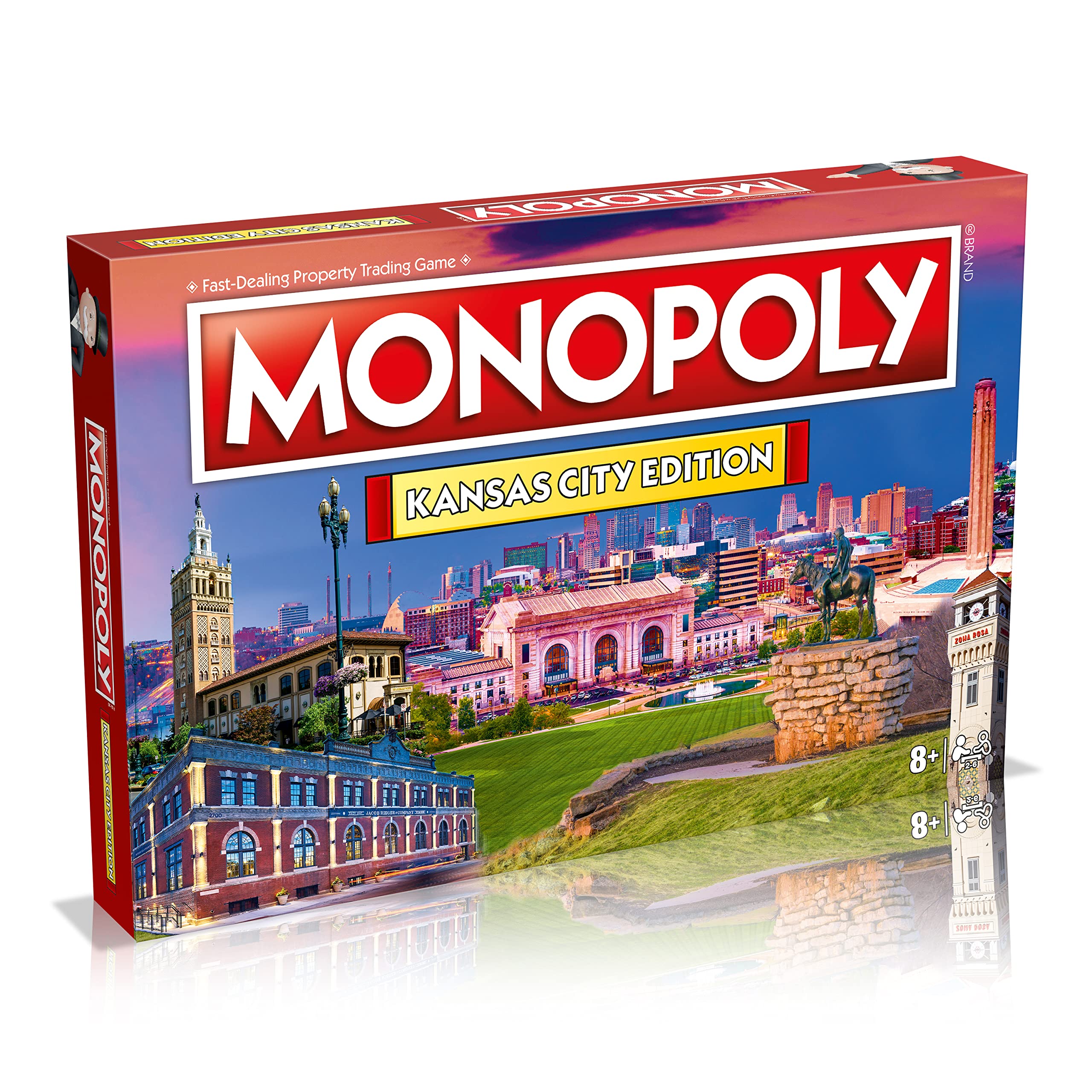 MONOPOLY Board Game - Kansas City Edition: 2-6 Players Family Board Games for Kids and Adults, Board Games for Kids 8 and up, for Kids and Adults, Ideal for Game Night