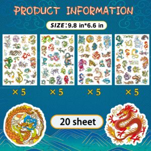 Ancient Dragon Stickers 455Counts Magical Fairy Cartoon Dragon Adhesive Sticker for Water Bottles Art Toys Crafts Kids Boys Toddlers Invitations Envelopes Party Gifts Bags Decor