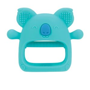 nuby silicone wrist teething mitten - baby teether ring - 3+ months - koala