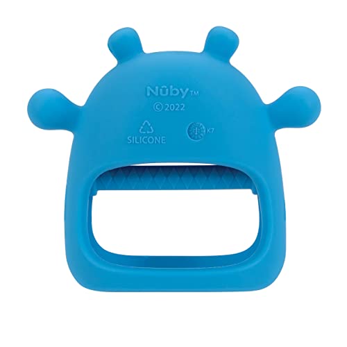 Nuby Silicone Wrist Teething Mitten - Baby Teether Ring - 3+ Months - Hippo