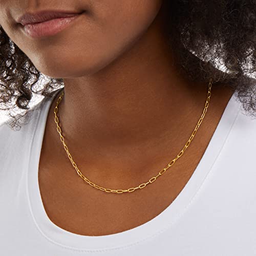 Amazon Essentials 14K Gold Plated Paperclip Chain Necklace 18" , Yellow Gold