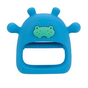 nuby silicone wrist teething mitten - baby teether ring - 3+ months - hippo