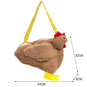 JQWYGB Chicken Purse - Novelty Purses for Women Hen Purse Chicken Cross Body Bag, Funny Chicken Animal Shoulder Handbag (Khaki)