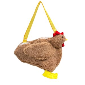 JQWYGB Chicken Purse - Novelty Purses for Women Hen Purse Chicken Cross Body Bag, Funny Chicken Animal Shoulder Handbag (Khaki)