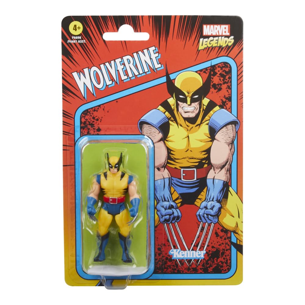 Marvel Legends Series Retro 375 Collection Wolverine 3.75-Inch Collectible Action Figure, Toys for Ages 4 and Up