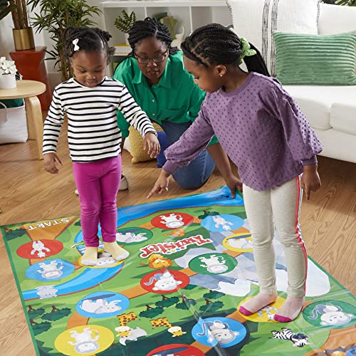 Hasbro Gaming Twister Junior Game, Animal Adventure 2-Sided Mat, 2 Games in 1, Party Game for Kids Ages 3 and Up, Indoor Game for 2-4 Players