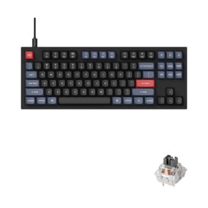 keychron q3 wired custom mechanical keyboard with hot-swappable k pro silver switch, qmk/via programmable macro, full aluminum tenkeyless layout 87 keys compatible with mac windows linux (black)