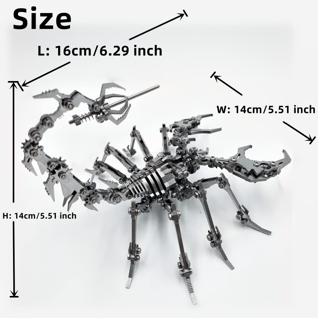 3D Metal Puzzles for Adults, Scorpion King DIY Model Kit Toys - 3D Jigsaw Puzzle Stainless Steel Hand Assembled Detachable Model, Home Decoration Art Craft Gifts Desk Ornaments Toy for Teens & Adult