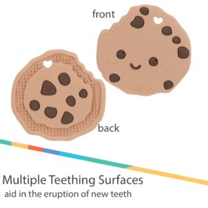 Nuby All Silicone Chocolate Chip Cookie Teether - 3+ Months