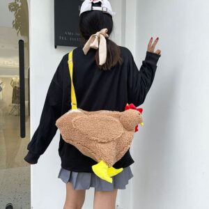 JQWYGB Chicken Purse - Novelty Purses for Women Hen Purse Chicken Cross Body Bag, Funny Chicken Animal Shoulder Handbag (Khaki)