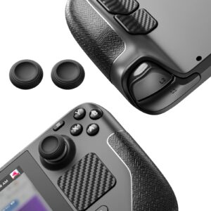 JSAUX Skin Stickers Set Compatible for Steam Deck/Steam Deck OLED, Steam Deck Anti-Slip Grip Stickers, Steam Deck Touchpad Protector, Steam Deck Thumb Grip Caps, Touch Front & Back Protector Set