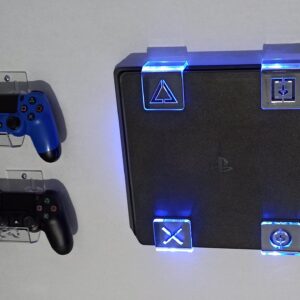 WALL MOUNT FOR PS4 PLAYSTATION 4 WITH MULTICOLOR LED LIGHTING KIT + 2 CONTROL MOUNT (PS4 (FAT))