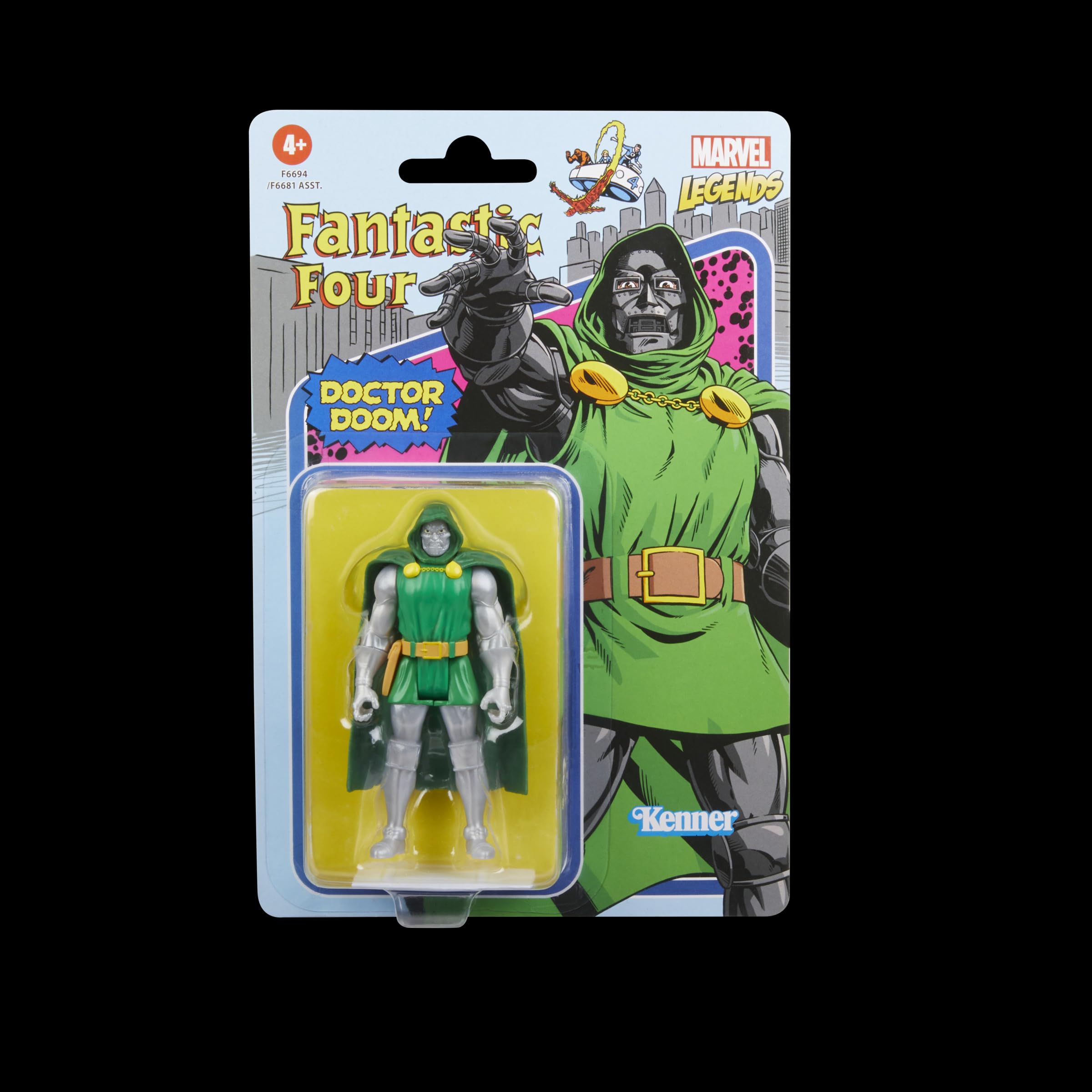 Marvel Legends Series Retro 375 Collection Doctor Doom 3.75-Inch Collectible Action Figures, Toys for Ages 4 and Up