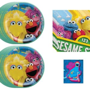 Amscan Sesame Street Elmo Party Supplies Bundle Pack includes Lunch Plates and Lunch Napkins (Bundle for 16)