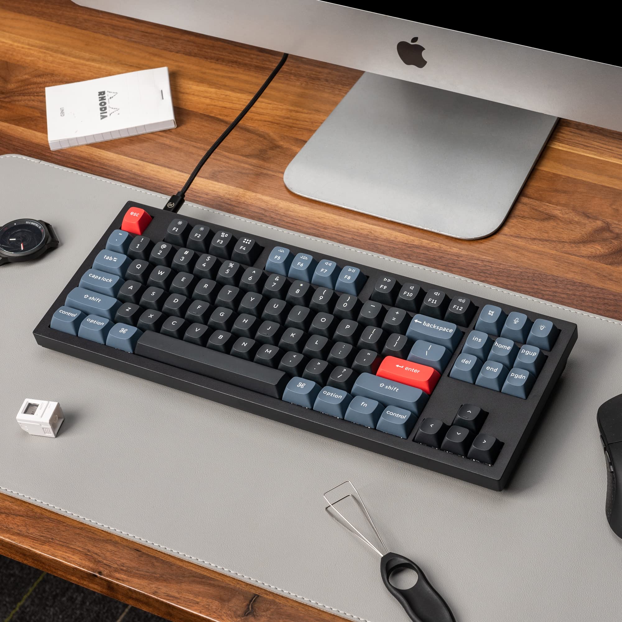 Keychron Q3 Wired Custom Mechanical Keyboard with Hot-swappable K Pro Silver Switch, QMK/VIA Programmable Macro, Full Aluminum Tenkeyless Layout 87 Keys Compatible with Mac Windows Linux (Black)