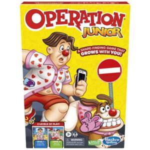 hasbro gaming operation junior board game | operation game for younger kids | ages 3 and up | 2 to 4 players | preschool games | fun games for preschoolers