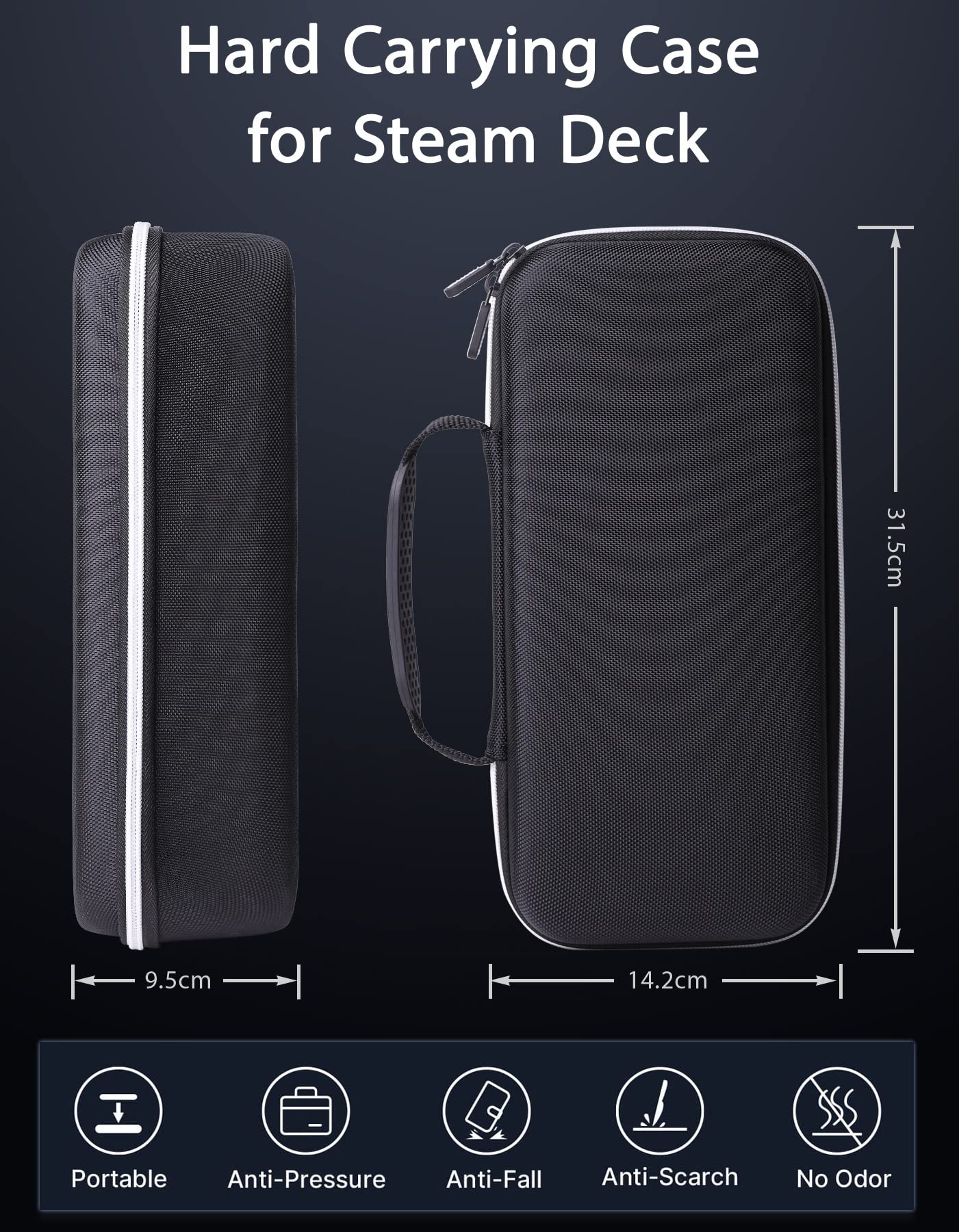 [11 in 1] Benazcap Carrying Case Compatible with Steam Deck/Steam Deck OLED, Accessories Kit with Hard Shell Travel Carry Case, Screen Protector, Silicon Protective Case,Thumb Grip Cap and More