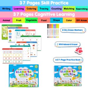 Toddlers Toys for 3+ 4 5 6 7 8 Year Old Boys Girls - Handwriting Practice Books Kindergarten Workbooks - Montessori Learning Toys for Kids Ages 3-4 4-8 5-7, Birthday Gifts Back to School Book Supplies