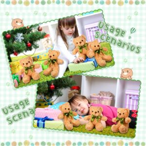 HyDren 24 Pcs Cute Stuffed Bear Plush Doll Gift Bulk 10 Inch Children's Sleeping and Playing Bear Toy Preschool Animals Christmas Party Favor Brown Bear with Bow Tie for Baby Shower Birthday