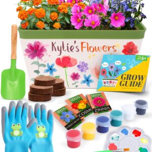 Home Grown Paint & Grow Flower Gardening Kit Set for Boys and Girls - Craft Activity Toy for Kids, Ages 5 6 7 8-12 Years Old - Unique Birthday Present - Plant Gift Toys