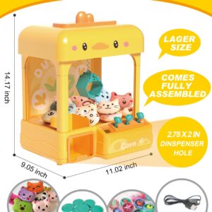 cxjoigxi Large Claw Machine for Kids Adults with Prizes, Adjustable Sound & Light, 2 Power Modes, Candy Mini Vending Crane Machines, Electronic Arcade Game Dispenser Toy for Girls Boys Gift - Duck