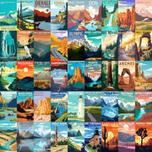 National Parks Puzzle for Adults 1000 Pieces, Travel Poster Landscape Puzzle Including Zion Yellowstone Yosemite, Nature Jigsaw Puzzles Scenery Mountain Scene