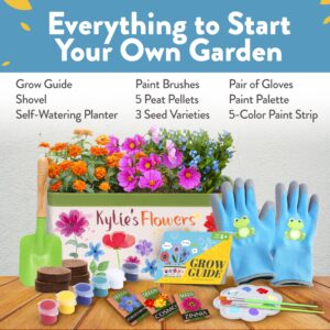 Home Grown Paint & Grow Flower Gardening Kit Set for Boys and Girls - Craft Activity Toy for Kids, Ages 5 6 7 8-12 Years Old - Unique Birthday Present - Plant Gift Toys