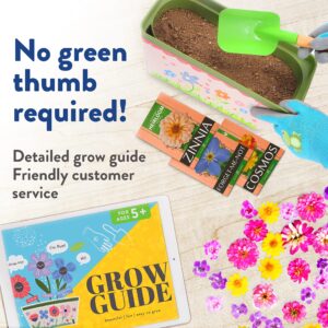 Home Grown Paint & Grow Flower Gardening Kit Set for Boys and Girls - Craft Activity Toy for Kids, Ages 5 6 7 8-12 Years Old - Unique Birthday Present - Plant Gift Toys