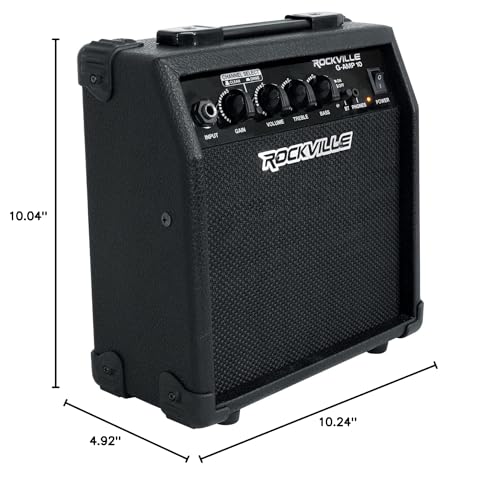 Rockville G-AMP 10 Watt Guitar Amplifier Amp with Bluetooth + Clean/Distortion