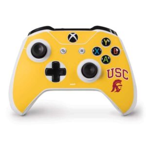 skinit decal gaming skin compatible with xbox one s controller - officially licensed usc usc trojans yellow design